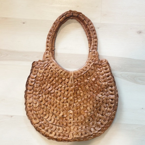 Vintage 70’s leather link boho large shoulder bag - Picture 1 of 13